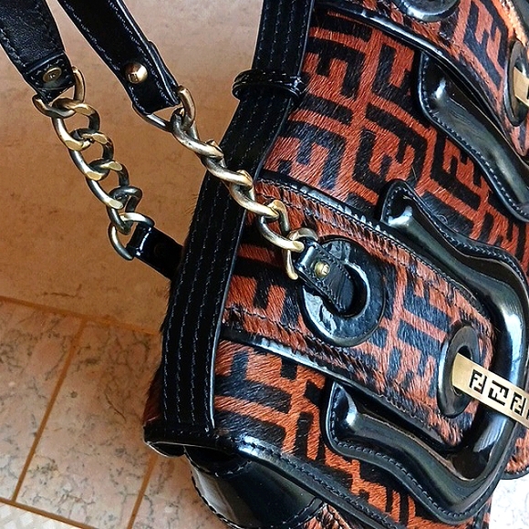FENDI - Zucca Print calf/pony hair bag,Authentic, BRAND NEW-Vintage - Picture 3 of 16
